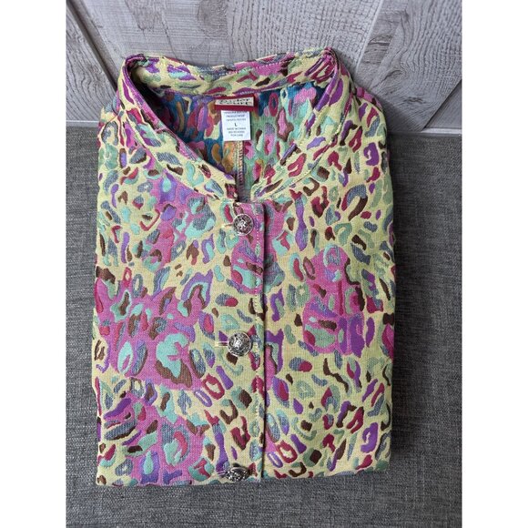 Tudor Court Womens Jacket L Decorative Buttons Vibrant Multicolor Spring Easter - Picture 3 of 9